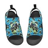 Watdotory Soft Sole Piano Cartoon Tractor Kids' Sandals for Casual Wear Fashioned Walking Shoes Toddler Size 10 for Boys