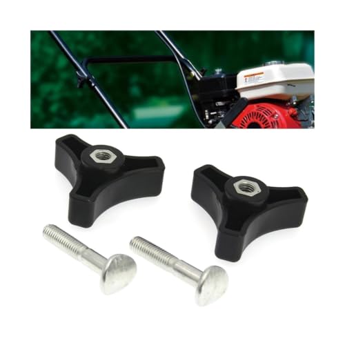 Tornillo for cortacésped y tuerca de rueda tipo perno de mango triangular negro 4