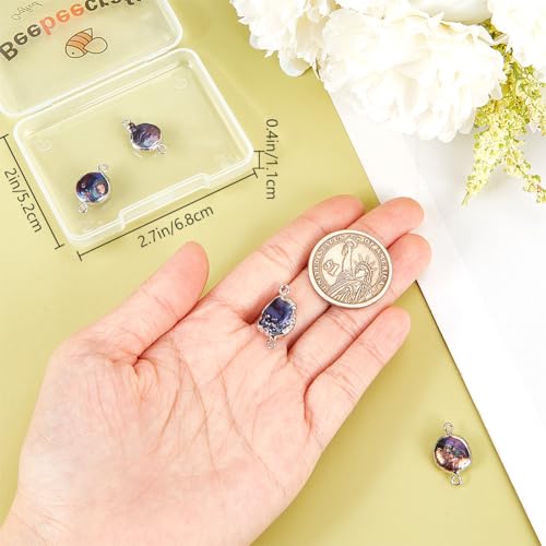 Beebeecraft 1 Box 5Pcs Pearl Connector Charms Natural Baroque Keshi Pearl Flat Round Links for Summer Them DIY Bracelet Necklace Jewellery Making - Image 3