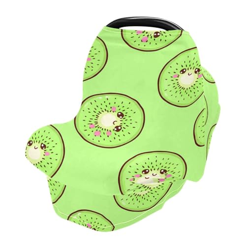 Nesatuwa Baby Car Seat Cover Cute Cartoon Fruit Breastfeeding Covers Stretchy Breathable Multi-Use Cover Carseat Canopy for Girls and Boys