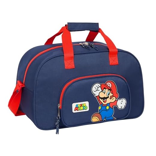 Super Mario World - Bolsa de Deporte, Mochila, Ideal para Niños de Diferentes Edades, Cómoda y Versátil, Calidad y Resistencia, 40x23x24 cm, Color Azul Marino