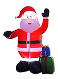 8 Foot Inflatable Portable Christmas Santa Claus Xmas Indoor Outdoor Lawn Yard Decoration Place Box Beside Foot
