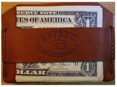 Father's Day Gifts Leather Cash Strap (RUSSET) Leather Money Clip- Wallet-Card Case.