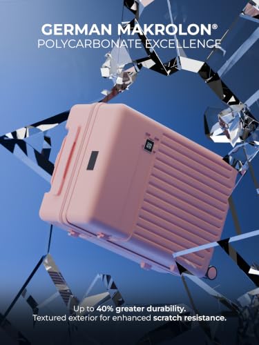 Image of EUME Classic Check-in Large 75 Cm Luggage Trolley Bags for Travel, Pink Blaze | Polycarbonate (PC) 8 Hinomoto Wheels Suitcase | Trolley Bag Large Size