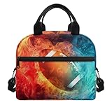 Yuuxorilu American Football Lunchtasche, personalisierbar, isoliert, Kühltasche, Lunch-Tasche, Thermotasche, Arbeit, Picknick, Lebensmittel-Organizer, Lunchbox für Damen, Herren, Kinder, für Schule