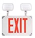Wet Location Red Exterior Weatherproof Outdoor LED Combo Exit Sign Emergency Light With Battery Backup, Double Face, AC 120V/277V, UL Certified (1 Pack)