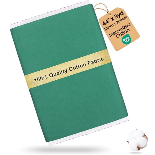 Craftido-19 Options-100% Cotton Fabric by The Yard in Solid Color 44”Wide by 3yd (9 ft) -Medium Weight 5.2 oz-Soft Cotton for Quilting, Sewing, Crafts, Binding, Backing and Lining - Leprechaun