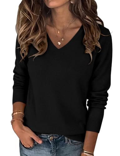 LOMON LOMON Sweaters for Women Wool Blend Long Sleeve Sweater Tops Fall Clothes