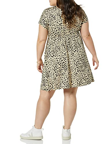 Amazon Essentials Women's Surplice Dress (Available In Plus Size), Tan, Animal Print, Medium #TOP1