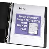 C-Line Super Capacity Sheet Protectors with Tuck-In Flap, Super Heavyweight Vinyl, Clear, 8.5 x 11 Inches, 10 per Pack (61027)