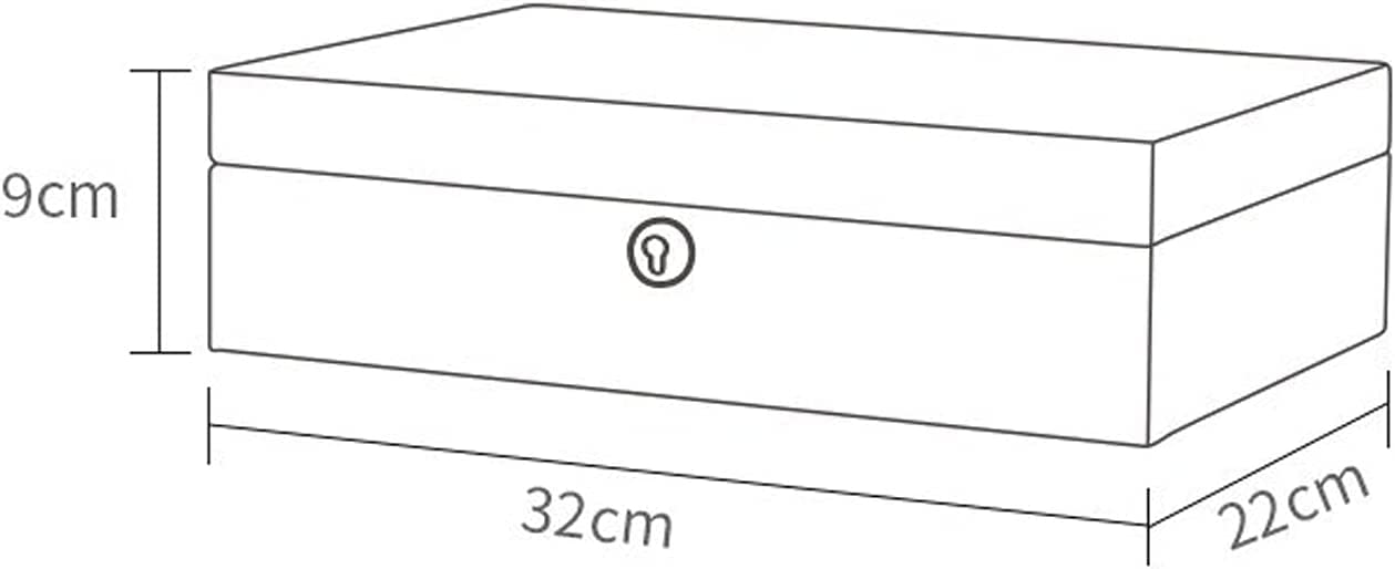 XBTGS Schmuckkästchen, Schmuck-Organizer, Holz-Schmuckschatulle, 2-lagig, groß, Schmuck-Organizer für Halsketten, Ohrringe, Ringe, Armbänder, Uhren, Schmuckkästchen, Walnuss, 32 x 22 x 9 cm, Dunkelrot