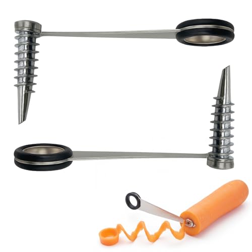 DqiUnaX 2 Spiralschneider, Kartoffel Spiralschneider, Spiralschneider Gemüse, Zucchini Spiralschneider, Edelstahl Küchenwerkzeug, Ideal für Gurken, Karotten, Obst, 10,8 x 4,3 cm