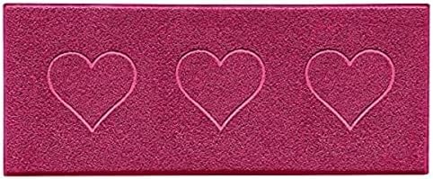 Nicoman HEART Embossed Shape Door Mat Dirt-Trapper Jet-Washable Doormat - (Use Indoor or Sheltered Outdoor) - (60x40cm/23.6x15.7inches, Small) GREY