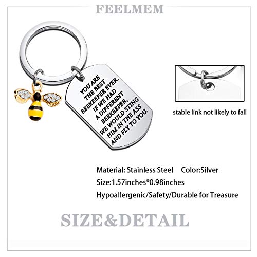 FEELMEM Beekeeper Gift The Bee Whisperer Gift You are The Best Beekeeper Ever Honey Bee Keychain Beekeeping Gift2