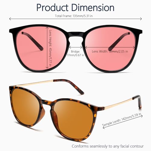 Image of Fluorescent-41 Pink Tinted Blue Light Blocking Glasses for Migraine, Light Sensitivity, Photophobia JF5002