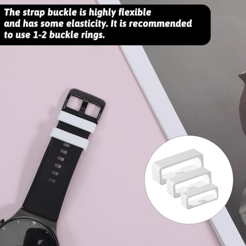 Psiriol 9 Pcs Watch Band Retainer Loops, 18mm/20mm/22mm Watch Band Keepers, White Silicone Watch Strap Holder Rings Replacement Parts for Smart Sport Watches - 5