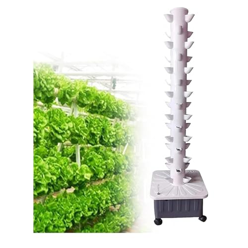 RRrawgff Sistema de Cultivo en Torre hidropónica de 45 Hoyos, Kit de Cultivo en Torre de jardín, Torre de Cultivo Vertical, hidroponía Interior con Bomba y Tanque de Agua extraíble