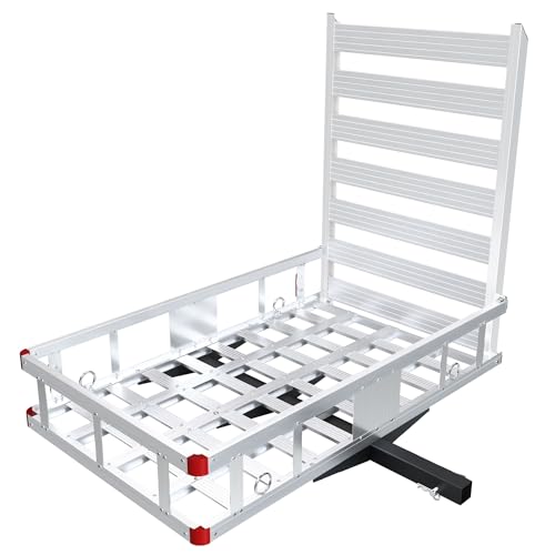 Aluminum Hitch Cargo Carrier with Ramp, 50" x 29.5" x