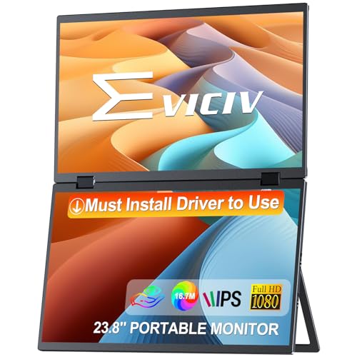 Eviciv Monitor Portátil 15,6 Doble Pantalla Portátil Plegable, Fhd 1080p 100 Srgb Extensor De Triple Pantalla Para Portatil, Soporte Vesa Wins Mac Eviciv Monitor Portátil 15,6 Doble Pantalla Portátil Plegable, Fhd 1080p 100 Srgb Extensor De Triple Pantalla Para Portatil, Soporte Vesa Wins Mac