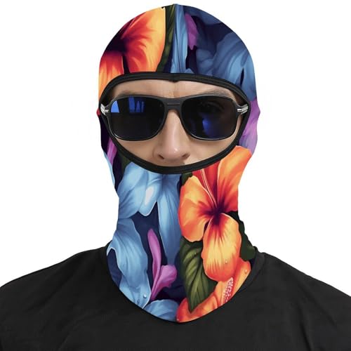 Pasamontaña para hombre y mujer con estampado floral tropical, máscara facial para motocicleta, gorro calentador de cuello y cabeza completa miniatura 3