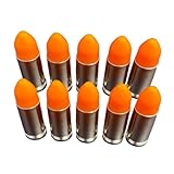 ROIL Tactile - 9 mm Training Dummy Rounds - Ammo Snap Caps Training Rounds - Firearms Dry Fire Ammo - Solid Brass Practice Fake Bullets - Trainer Cartridges Classroom Accessories - Orange 10 Rounds