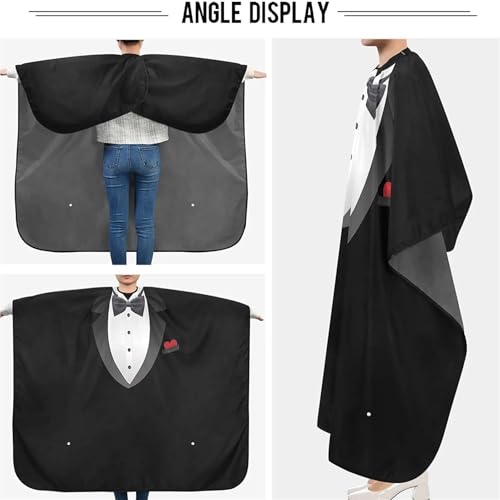 Capa para cortar el pelo antiestática con estampado original de traje 4