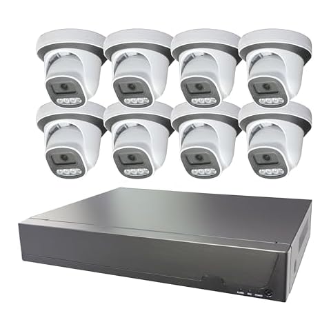 16CH 4k POE Security NVR and 8pcs 4K POE Dome IR Security IP Camera (Not Included HDD and Cables) Cover