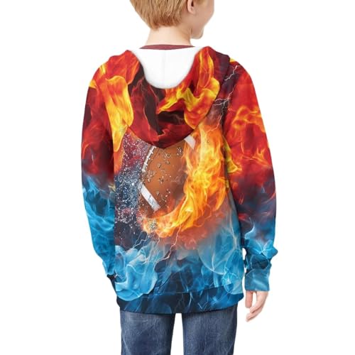 Image of Biyejit Kids Novelty 3D Graphic Printed Hooded Sweatshirt Boys Girls Zip Up Hoodies Age 6-16 Years
