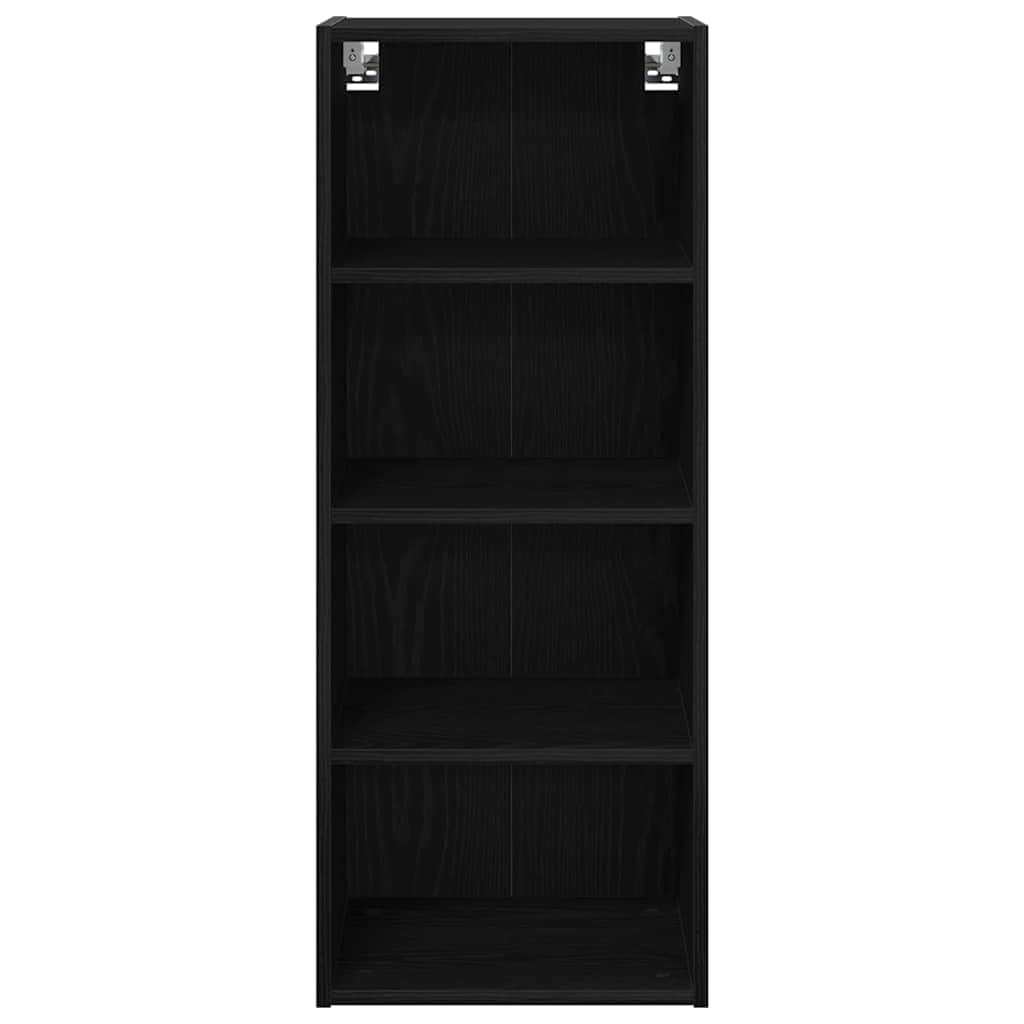 Hängeschrank Schwarz Eichen-Optik aus Holzwerkstoff 40 x 29,5 x 100 cm mit viel Stauraum, moderner Küchenschrank für Esszimmer, Vorratsschrank, Organizer und Aufbewahrung