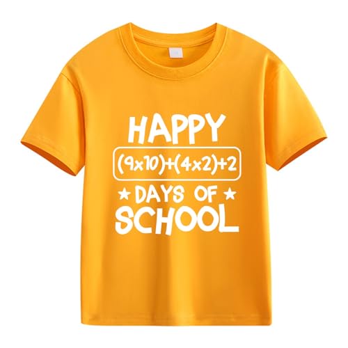 ofeirhz 6god - Camisa de celebración del 100º día de escuela para niñas y niños, camisetas divertidas con números coloridos para niñas pequeñas, 4t (naranja, 3-4 años)