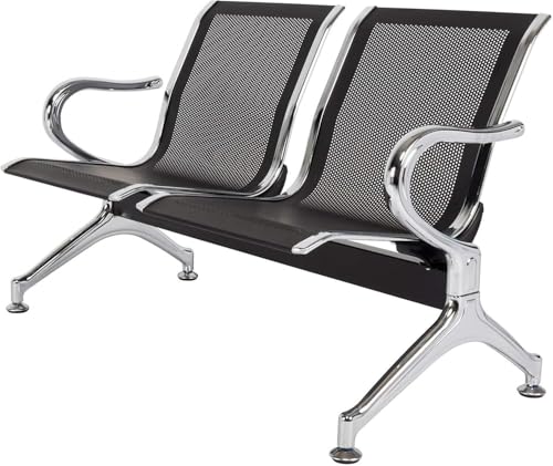 SaryEdge Comfortable 3Seat Room Bench with Armrests Ideal for Office Reception & Airport Lounges SpaceSaving Design for Efficient Seating Solutions,3-Seat,3-Seat