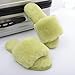 B/H Peluche Zapatos Memory Foam,Chanclas de Piel de Oveja para el hogar, Zapatos cálidos de confinamiento afuera-Lime_38