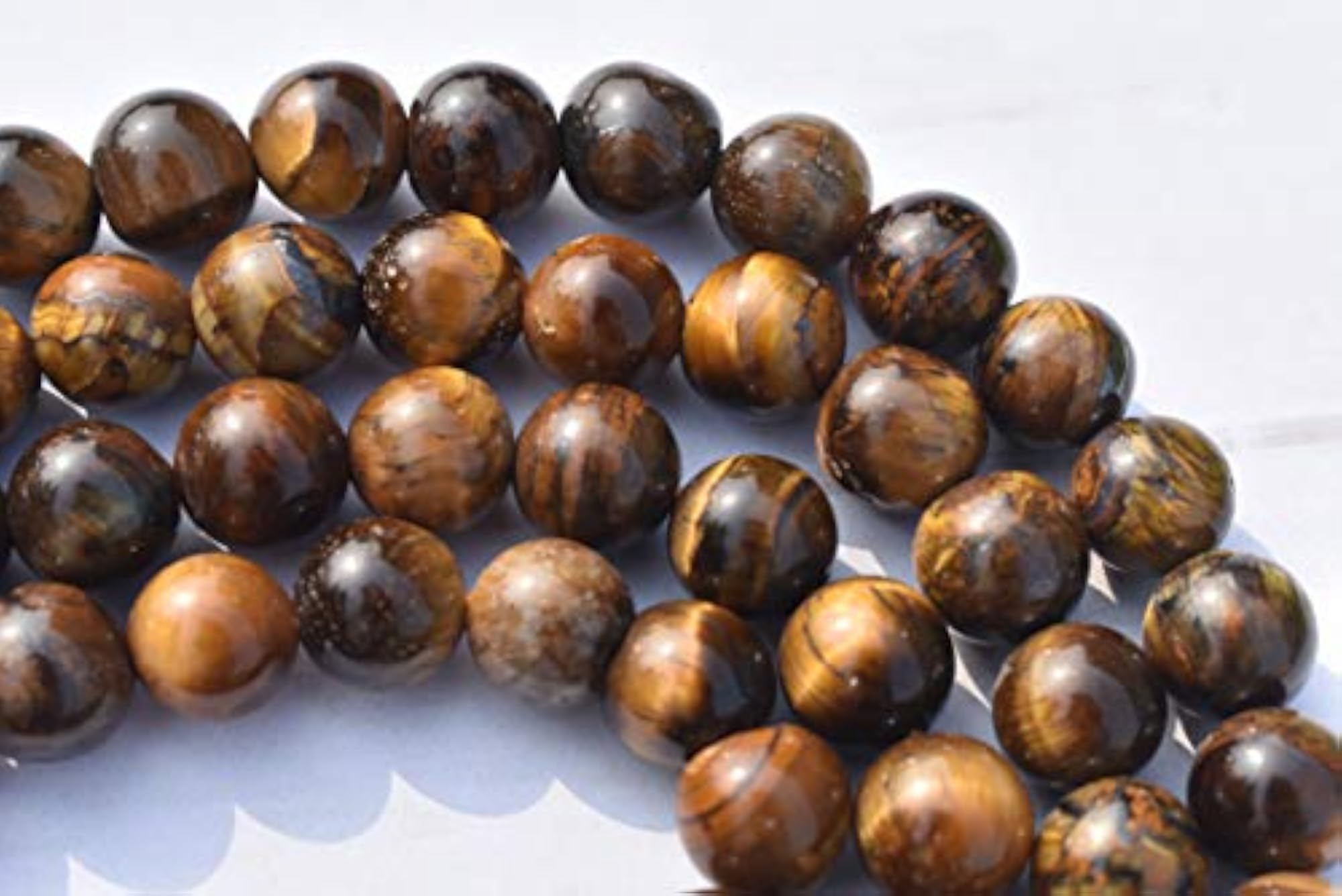Natural Tiger Eye Healing Crystal Mala, 34 Inch, 108 Beads