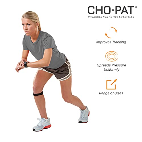 Cho-Pat Knee Strap – Patella Support for Runner's Knee and Jumper's Knee, Black, Small, 1 Pair