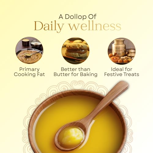 Image of Bharat Vedica A2 Gir Cow Ghee 500 ML | Vedic Bilona Method | Hand-Churned from Curd | 100% Pure & Natural Desi Ghee | Rich Aroma & Taste | Immunity & Digestion Booster I Now in SS Jar Packaging with Free Ghee Pot