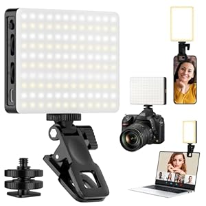 Phone Light, 120 LED Selfie Light for iPhone, 8000Mah Rechargeable Phone Light Clip Video Camera Light, Adjusted 3 Light Modes for Android, iPad, Laptop, for Makeup, TikTok, Vlog
