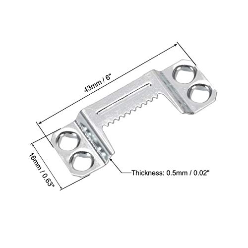 Image of uxcell Picture Hangers, 43mm 4-Hole with Screws for Frame Hanging, 50 Pcs