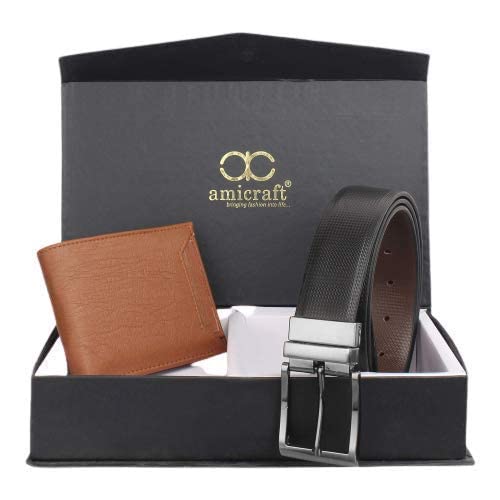 Image of Amicraft Men's Combo Pack Of Wallet & Belt