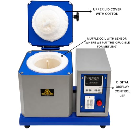Image of Johnson Tools Electric Melting Furnace 2 Kg Capacity (220V) with MCB - Gold Silver Copper and other metal Jewellery Melting Furnace Machine for Goldsmith and Silversmith