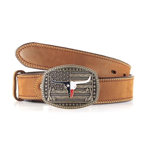 Image of Cowboy Belt Buckle for Men Western Cowgirl Rodeo Longhorn Bull Belt Buckles