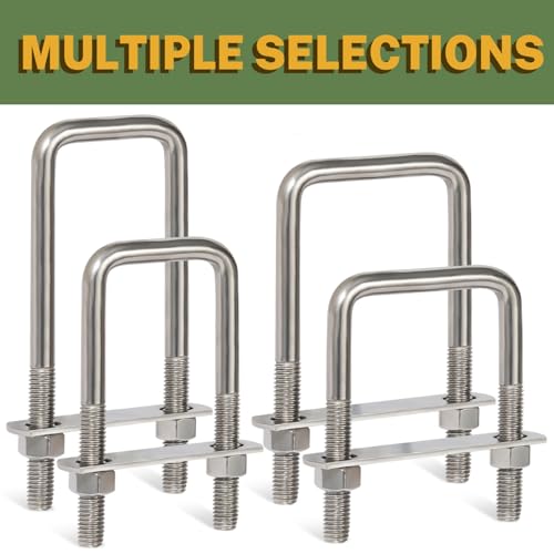 Image of LIONMAX U Bolts 2 Inch Wide, 5 Pack, 1 /2 inch D x 2-1 /16 inch W x 4-3 /4 inch L, M12