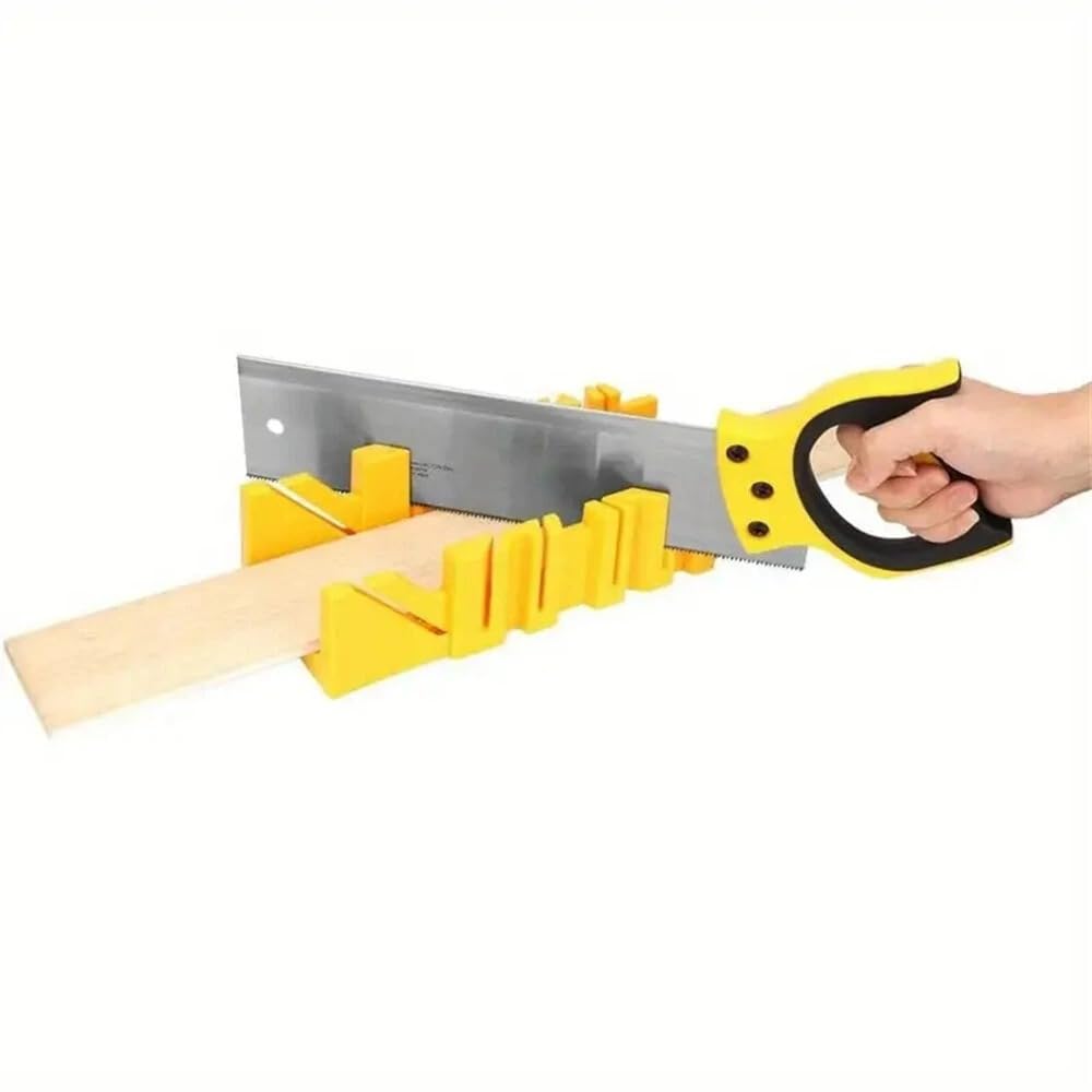 Zestaw skrzynek ukośnych i pił ręcznych, 30 cm, tworzywo ABS, wielokątne, zaciskowe, z piłą tylną 35 cm, do obróbki drewna