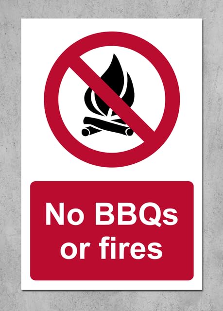 No BBQs or fires safety sign - 3mm Aluminium sign (800mm x 600mm)
