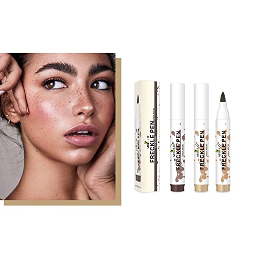 Freckle Pen, Sommersprossen Stift, Freckles Makeup Pen AnfäNger Natürlicher Freckles Pen für Faux Freckles Soft Dot Spot Pen für Natürliche Makeup, Wasserdicht, Langlebig(Light brown+Dark brown) Cover
