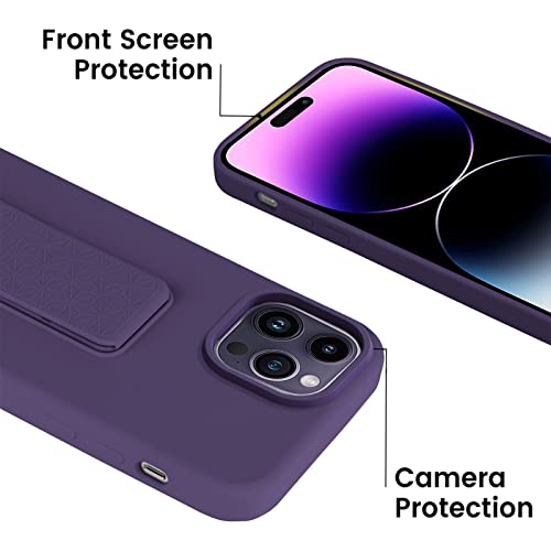 Funda para iPhone 14 Pro Max con soporte integrado color morado elegante 5