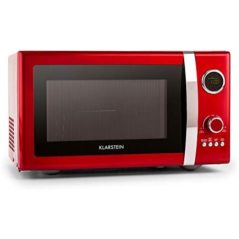 Klarstein Fine Dinesty 2-in-1 Mikrowelle - Retro Mikrowellenofen mit Grill Cover