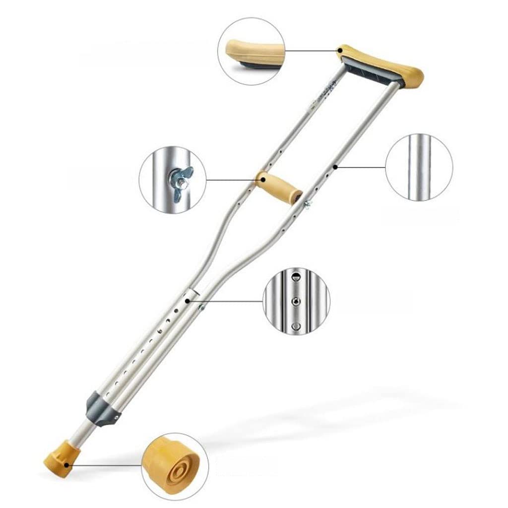 Muletas Dobles de bastón, muletas for Axilas, muletas for fracturas, muletas Antideslizantes for Ancianos y jóvenes, muletas de rehabilitación de Ocho Bastones (Size : 92-112cm)