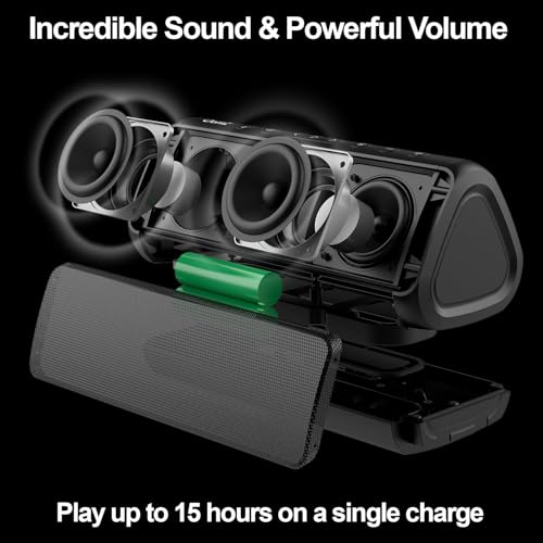 OontZ Angle 3 Pro (2nd Gen) - Portable Bluetooth Speaker, 21-Watts Louder Volume, Exceptional Sound & Bass, 100ft Wireless Range, Play Two Speakers Together, IPX7 Waterproof, Home, Outdoor (Black) by Cambridge Soundworks - Image 2