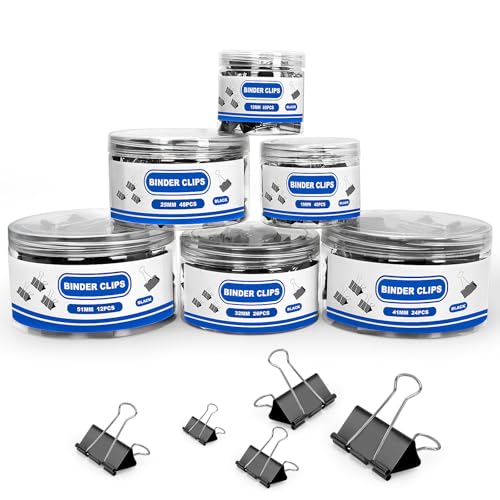 BainGesk 210 PCS Binder Clips Paper Clamps Assorted Sizes, X Larg...