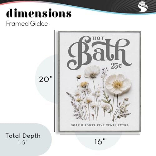 Poster encadré fleurs pressées Hot Bath cadre noir déco murale 50x40 - 4